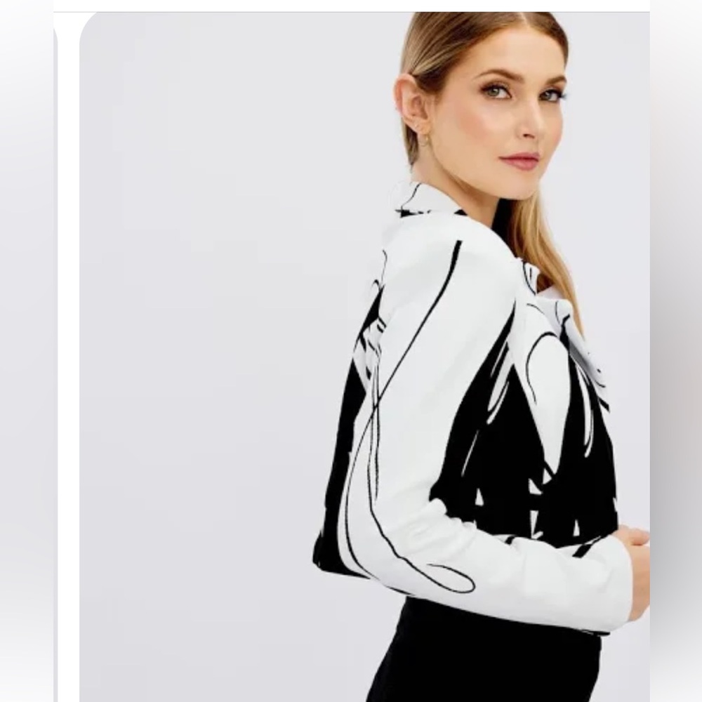 Frank Lyman Design Black and White Bolero Jacket